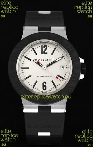 Bvlgari Aluminum 1:1 Mirror Swisss Replica Watch in White Dial 